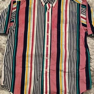 John Ashford Sport Mens Button Down Multicolor Stripe Shirt